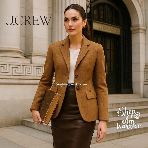 J.Crew RARE nutmeg herringbone h@ck ing blazer *shop@iamwarrior - Picture 1 of 10